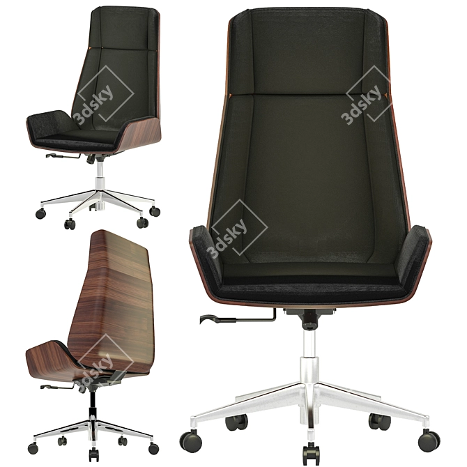 Hazel High Back Leather Chair - Elegant and Comfortable 3D model image 1