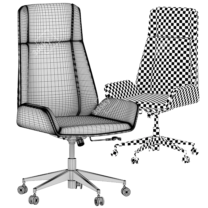 Hazel High Back Leather Chair - Elegant and Comfortable 3D model image 5