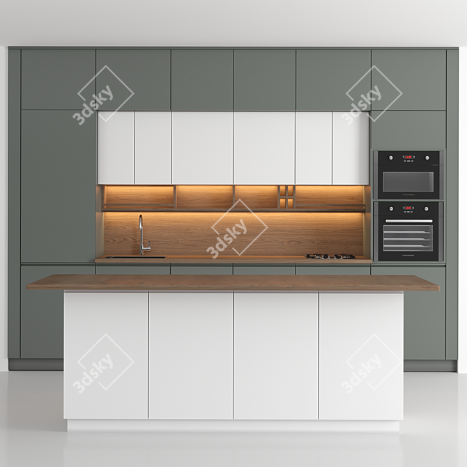 Classic Kitchen in Millimeters 3D model image 1