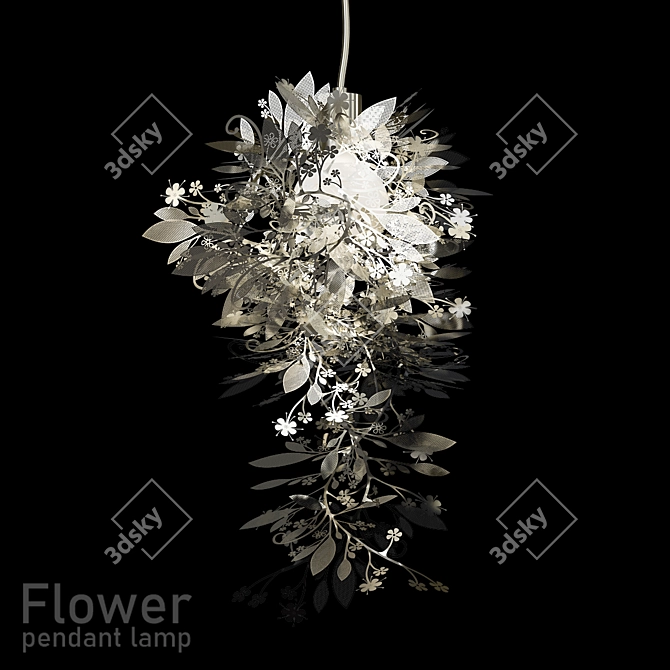 Elegant Blossom Pendant 3D model image 2