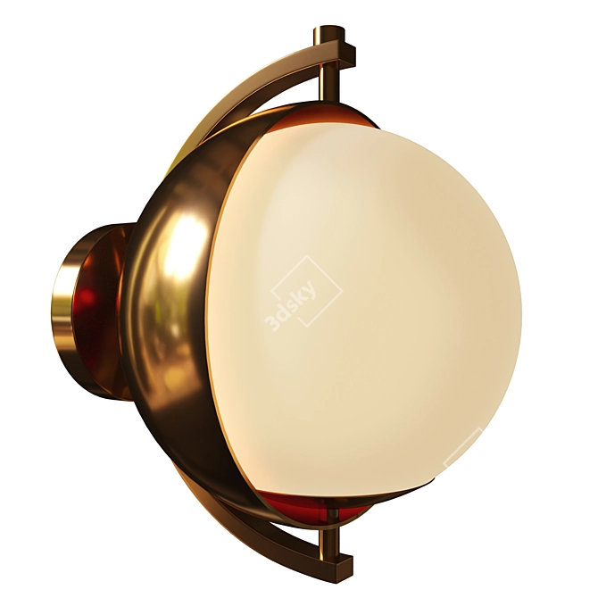 Lunar Brass Wall Sconce 3D model image 1