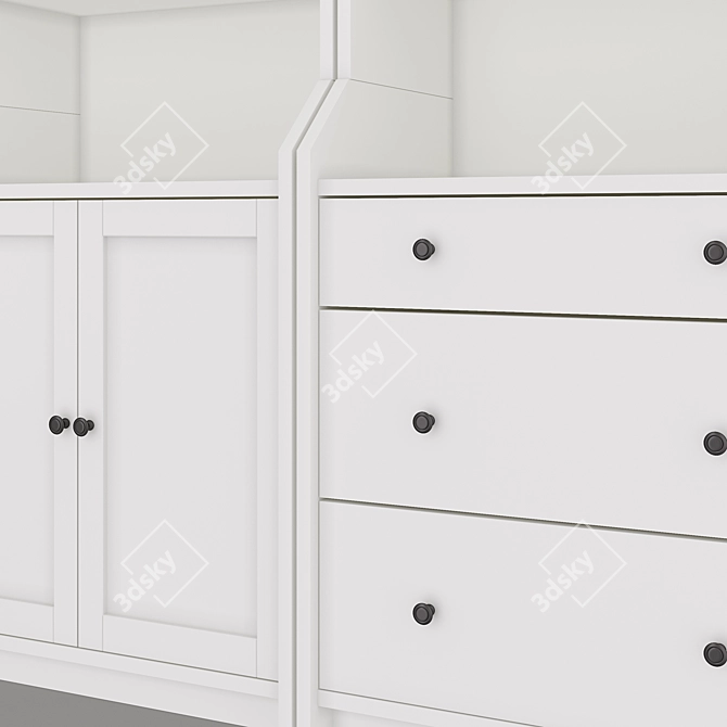 Hauga Dresser Set: Two-Tone Storage Combo 3D model image 6