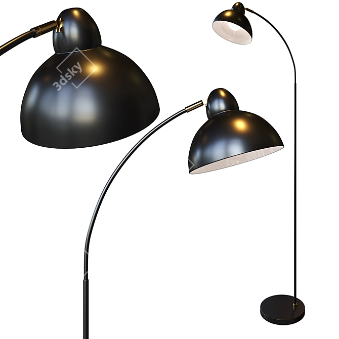 HUGO Black Floor Lamp, 154cm 3D model image 1