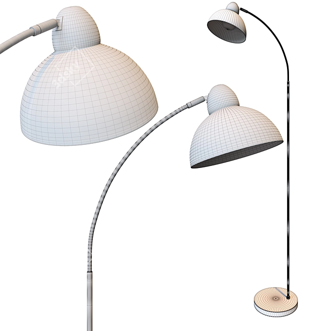 HUGO Black Floor Lamp, 154cm 3D model image 2