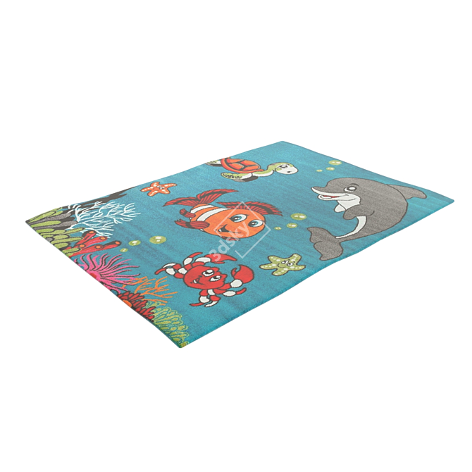 Underwater World Kids Rug 120x170cm 3D model image 2