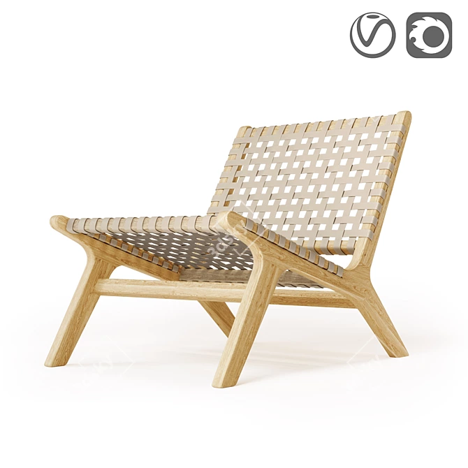 Handcrafted DIY Armchair 3D model image 1