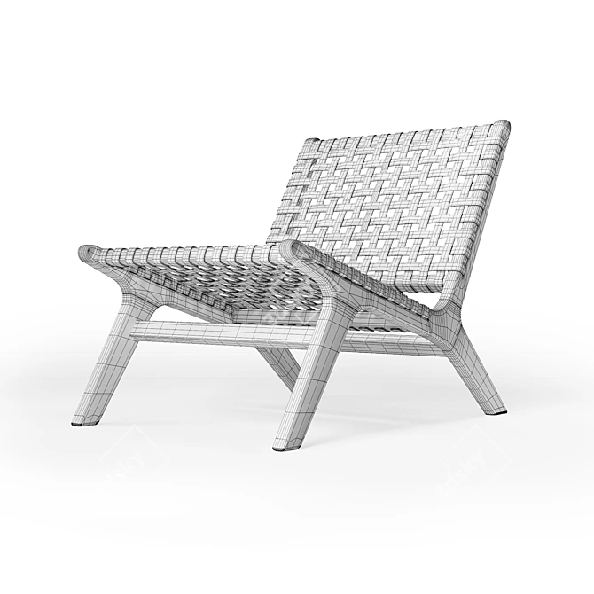 Handcrafted DIY Armchair 3D model image 2