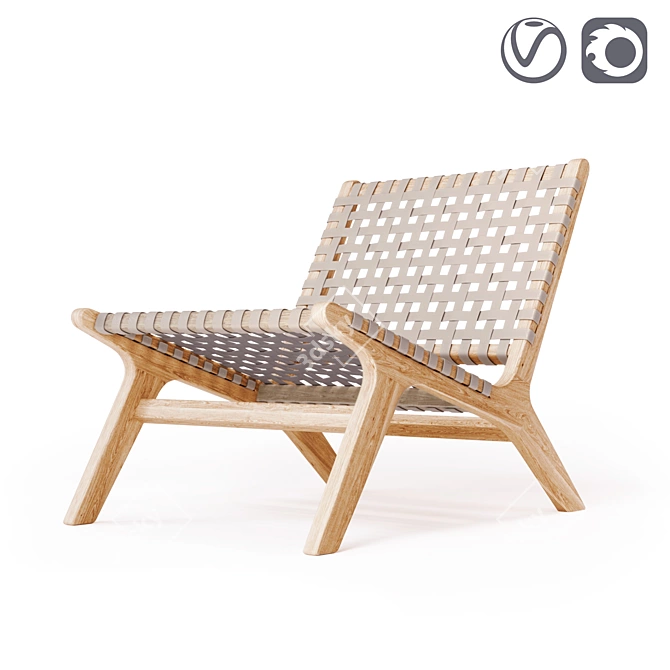 Handcrafted DIY Armchair 3D model image 5