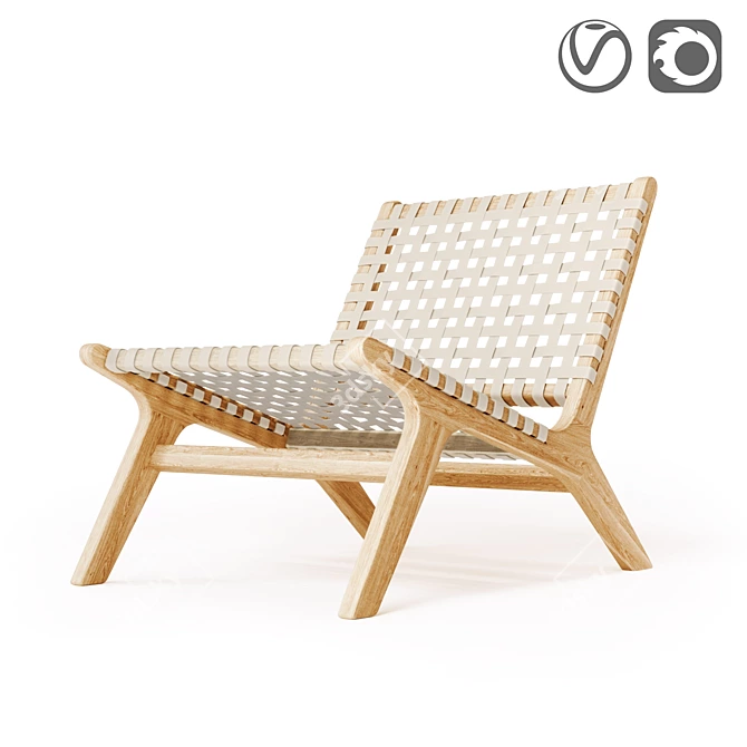 Handcrafted DIY Armchair 3D model image 8