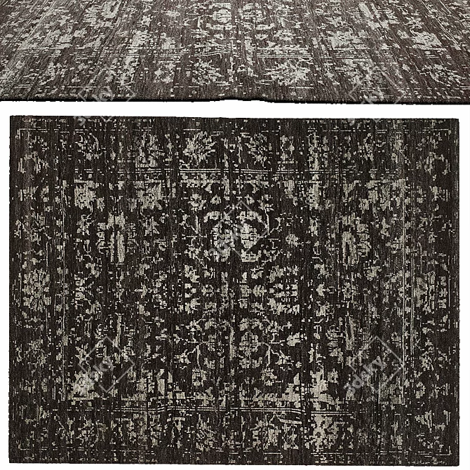 Sevva Hand-Knotted Wool Rug: Luxury in Every Thread 3D model image 1