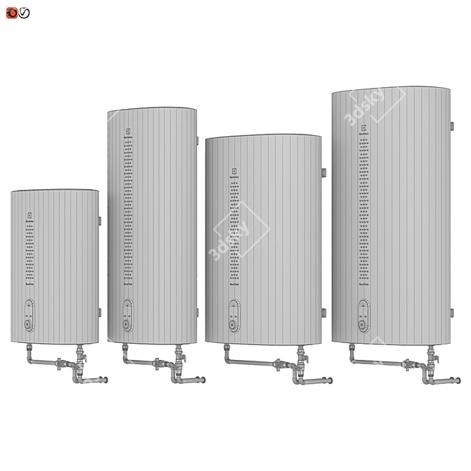 Efficient Water Heater Set 3D model image 3