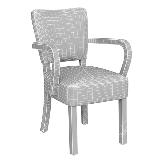Elegant Irvington Carver Chair 3D model image 4