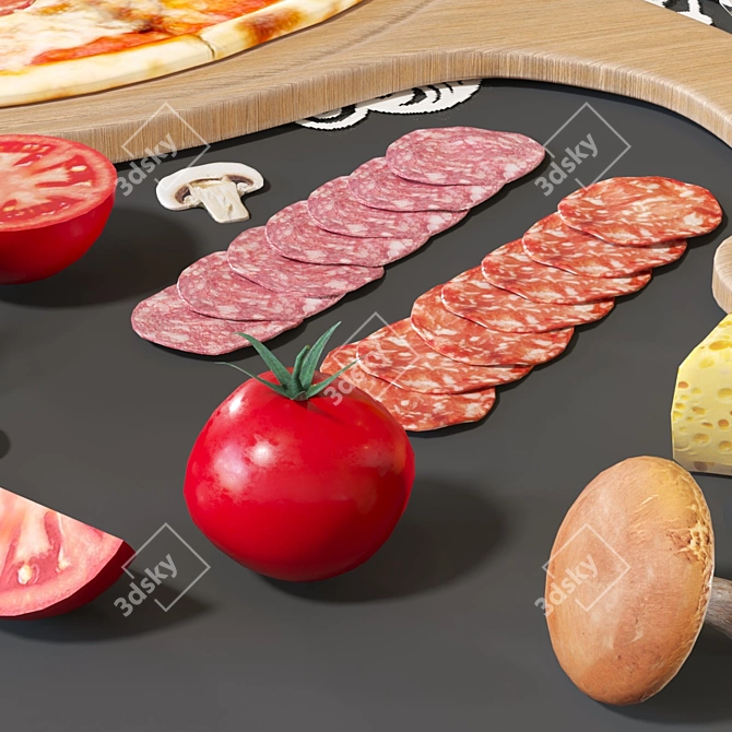 Title: Delicious Pizza Model for Unreal Engine 3D model image 3