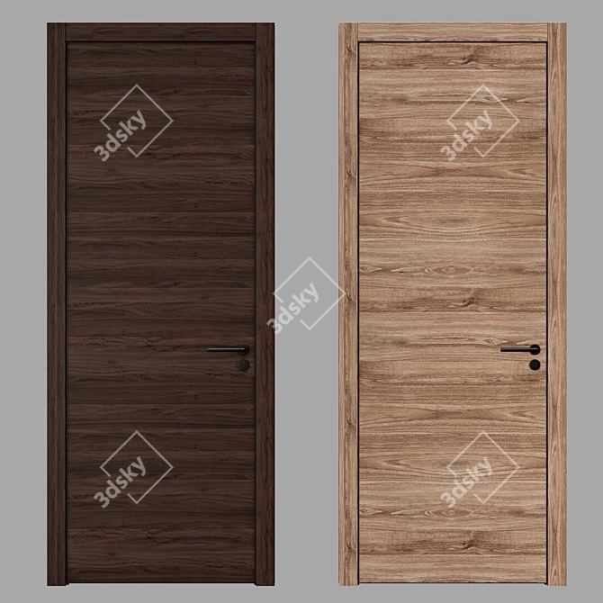 Modern Metal-Edged Interior Doors 3D model image 1