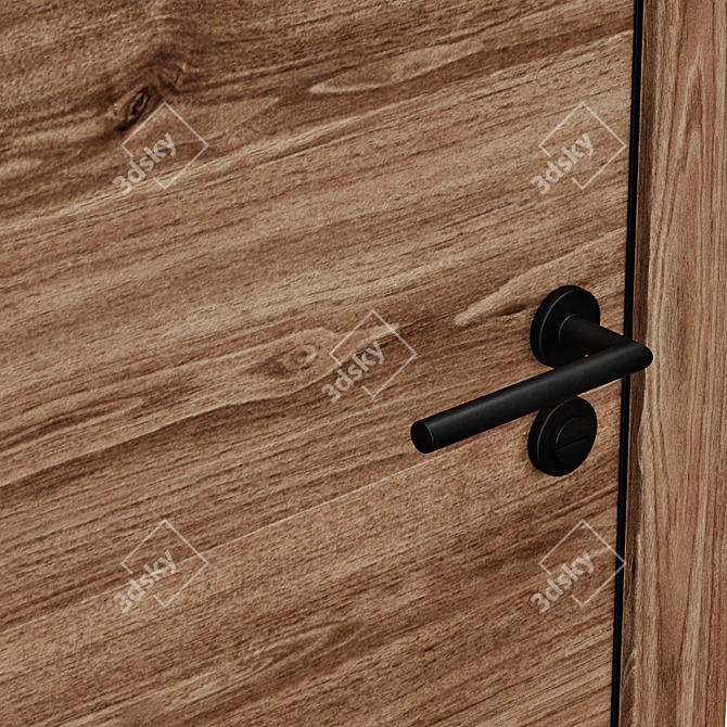 Modern Metal-Edged Interior Doors 3D model image 3