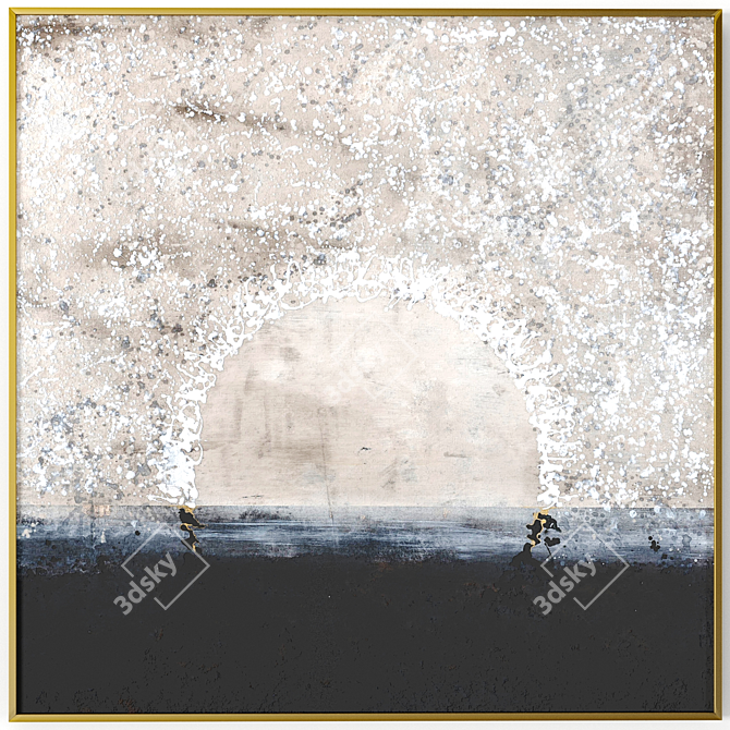 Minimalistic Framed Art - Black, Gray, Gold, Wood, White 3D model image 4