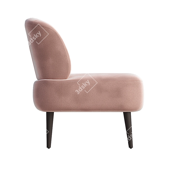 Modern Polygon Accent Chair - Sleek Design 3D model image 2
