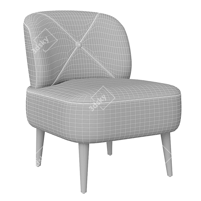 Modern Polygon Accent Chair - Sleek Design 3D model image 4