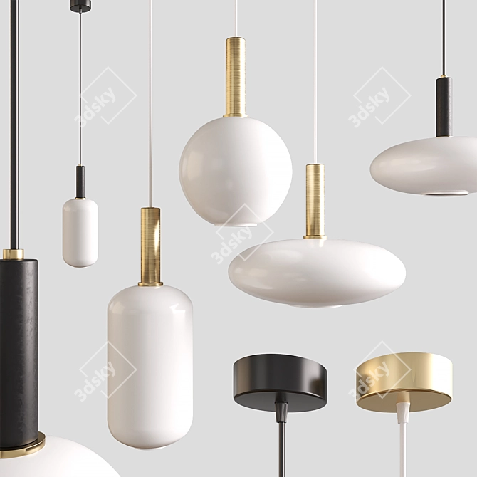 Scandinavian Chic Pendant Lights 3D model image 1