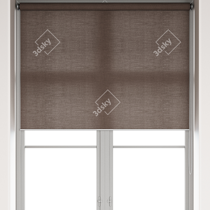 Customizable Roller Blinds - Adjust Sizes & Fabric Texture 3D model image 4