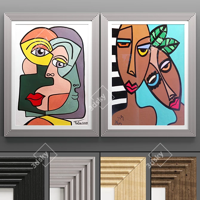 Art Frame 604: Versatile Textured Frames 3D model image 1