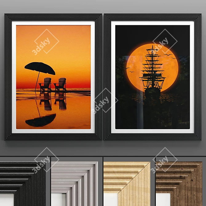 Elegant Art Frame Set 606 3D model image 1