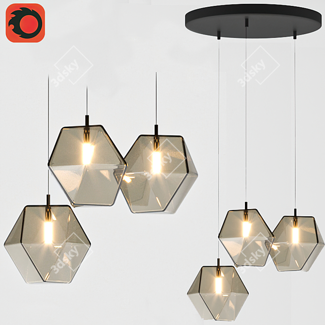 Elegant Glow Pendant Lamp 3D model image 4