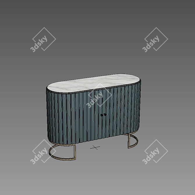 Marble Top Sideboard: Modern Luxe 3D model image 2