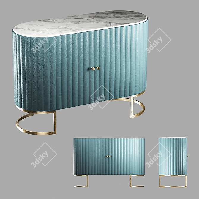 Marble Top Sideboard: Modern Luxe 3D model image 3