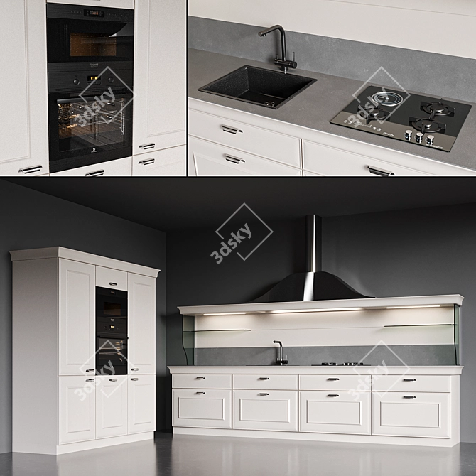 Elegant Kitchen Set 3D model image 1