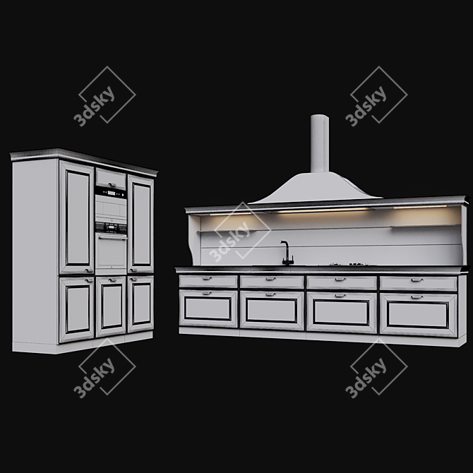 Elegant Kitchen Set 3D model image 4