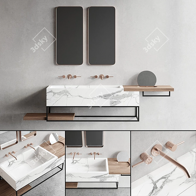 Italgraniti ACQUA B Vanity Set 3D model image 1