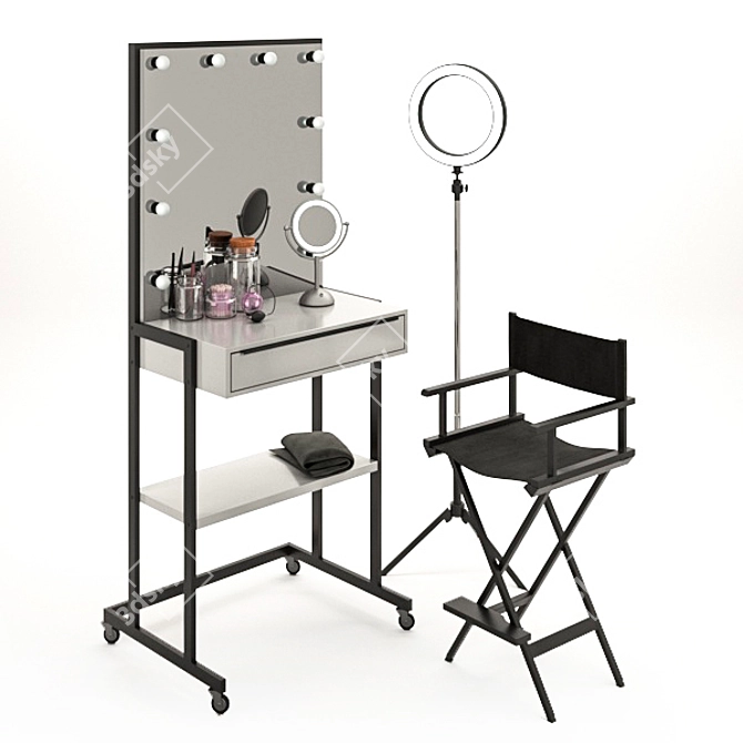 Custom Makeup Artist Table 3D model image 10