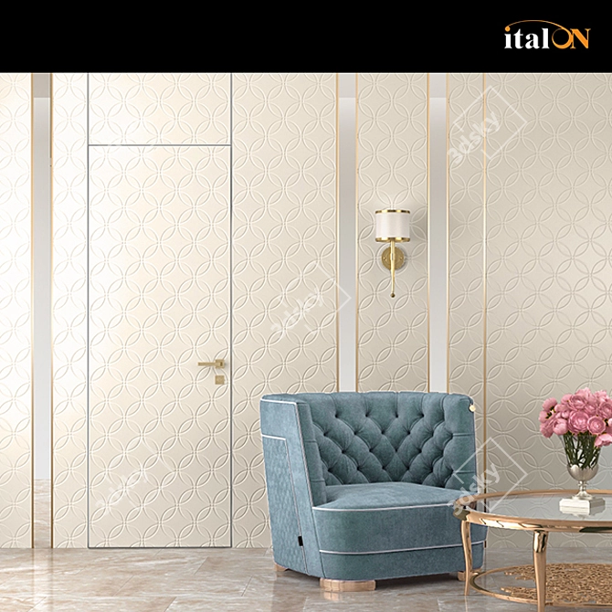 Flow Wall Panels: Elegant Floral Decor 3D model image 2