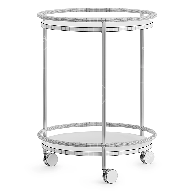 Giobagnara Round Trolleys - Stylish Small Table 3D model image 2