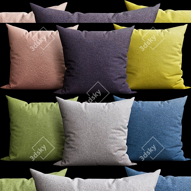 Elegant Cushion Set 3D model image 1