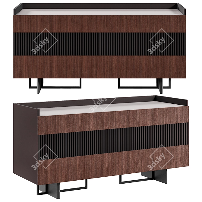 Sleek Keith Sideboard: Modern Versatility & Style 3D model image 1