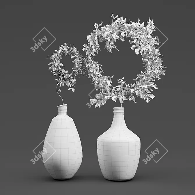 Lush Pothos Plant Set 3D model image 3