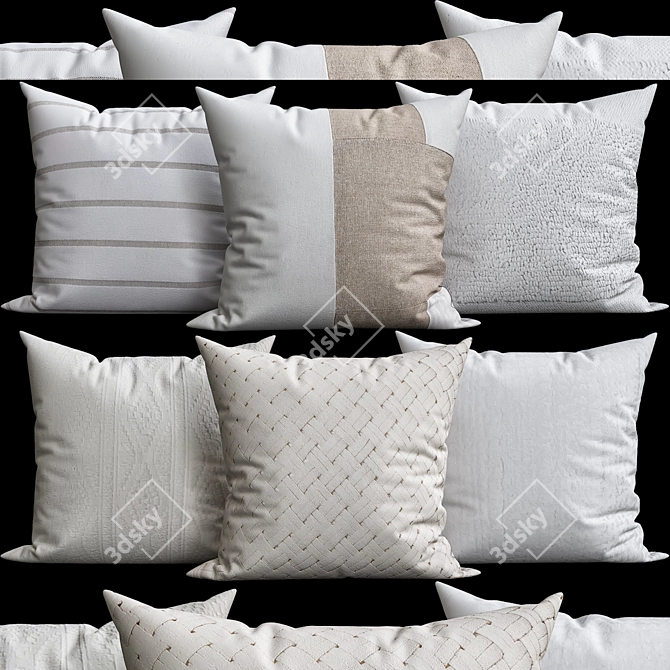 Luxury Texture Decorative Pillows 3D model image 1