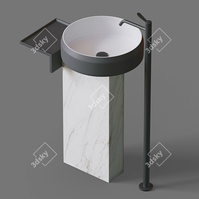 LARIANA Freestanding Washbasin & FEZ-2 Mixer 3D model image 1