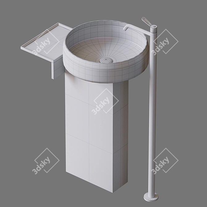 LARIANA Freestanding Washbasin & FEZ-2 Mixer 3D model image 3