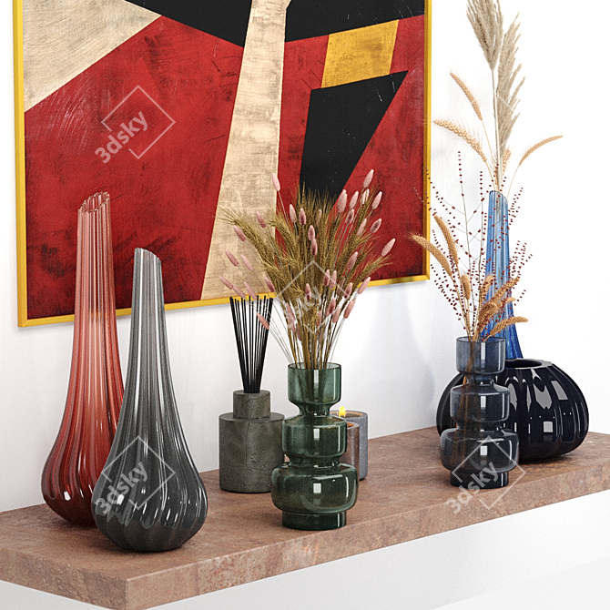 Reflex Murano Enea Glass Vase Set - Decorate with Style 3D model image 2