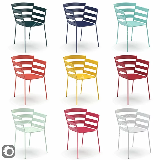 Sleek Archirivolto-Fermob Chair 3D model image 2