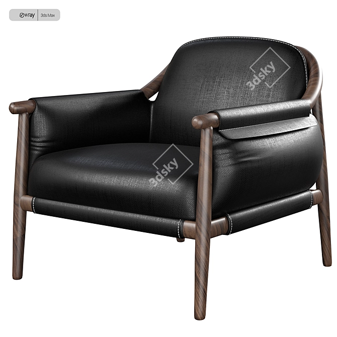 Luxurious Poltrona Frau Times Lounge 3D model image 1