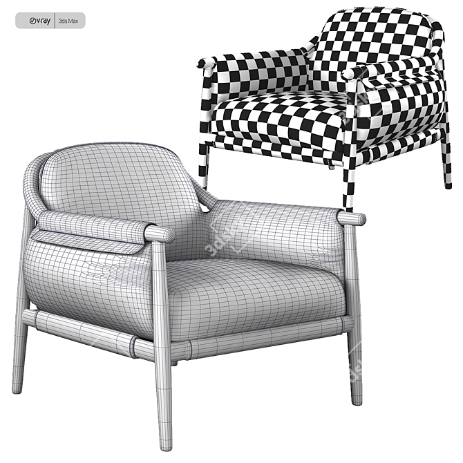 Luxurious Poltrona Frau Times Lounge 3D model image 5