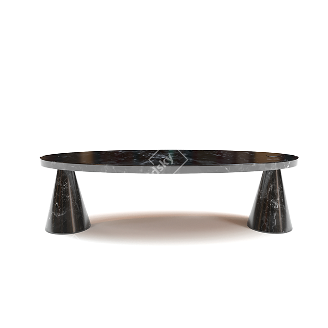 Angelo Mangiarotti Skipper Black Marble Coffee Table 3D model image 2
