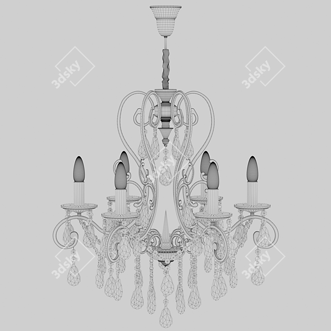 Elegant Chiaro Suzanne Chandelier 3D model image 2