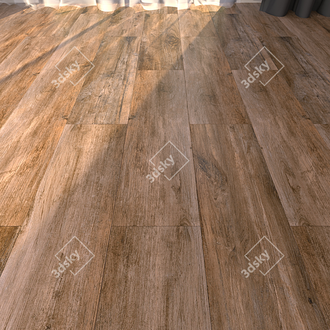 Yurtbay Ashford Brown 20x120cm: Multi-Texture, High Definition Parquet Flooring 3D model image 1