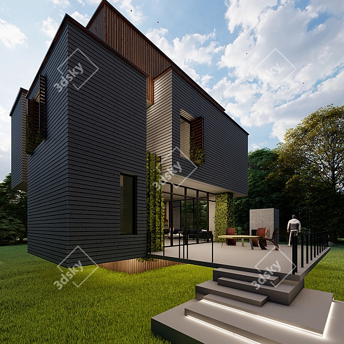 Color-Changing Tiny House: Versatile 3D Max Model 3D model image 4