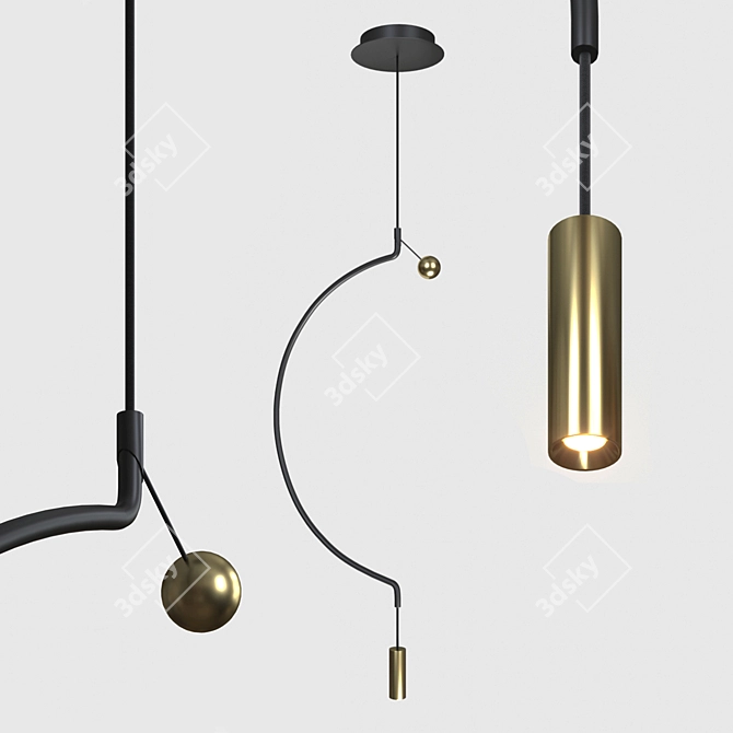 Luxe Liaison M1 Pendant Lamp 3D model image 1